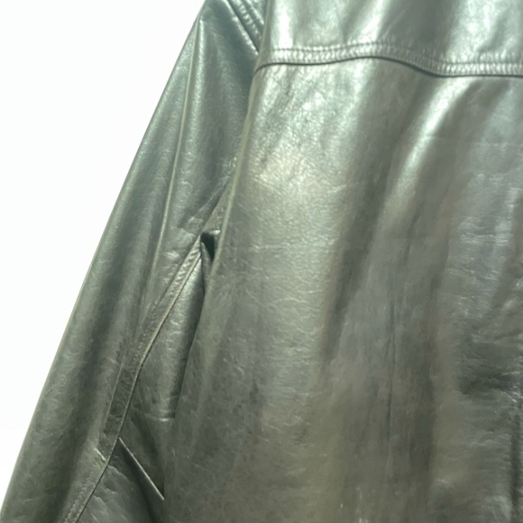 Dark brown leather jacket X-LARGE - Picture 2 of 5